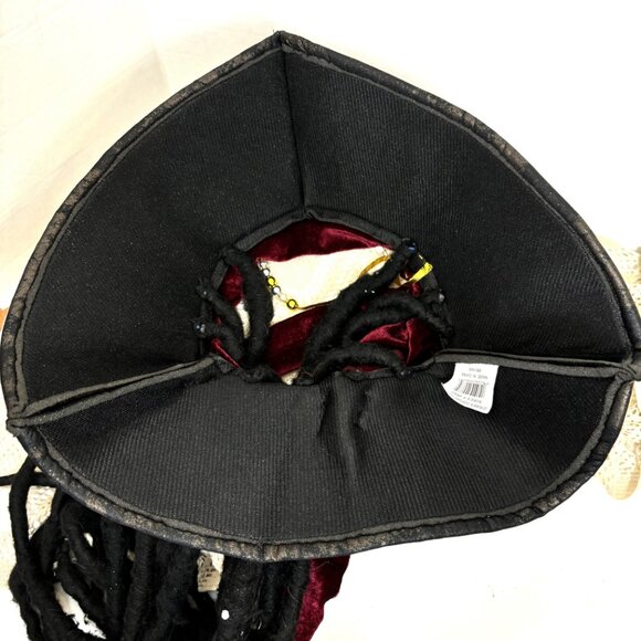 Rubies Pirate Hat with Dreds and Beads - Picture 10 of 13